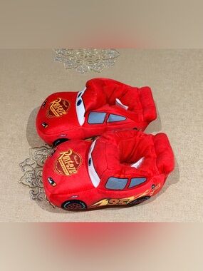Disney Lightning McQueen Plush Slippers in Red